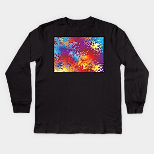 Vibrant Abstract Splash Orange Kids Long Sleeve T-Shirt